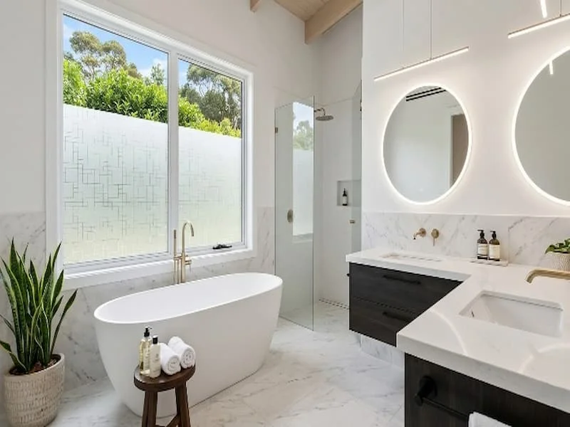 Decorative frosted window film for homes in Townsville