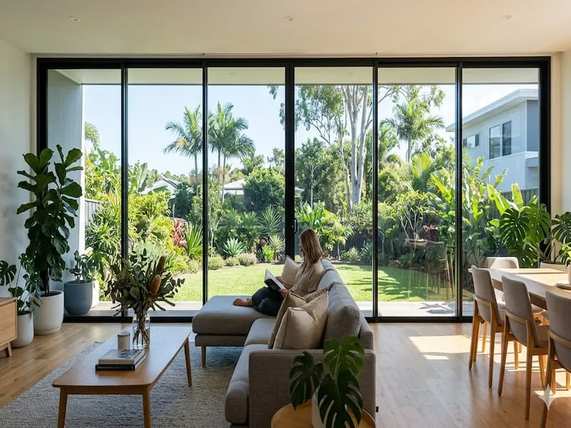 Medium ceramic window film on home windows Townsville — heat and privacy balance